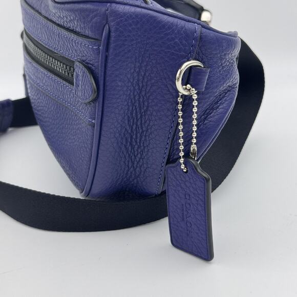 Coach Vale Belt Bag Womens Pebbled Leather Crossbody Fanny Pack Adjustable Grape - Picture 9 of 16